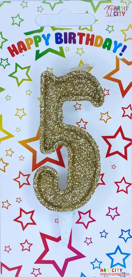 Свічка в золотому глітері 5