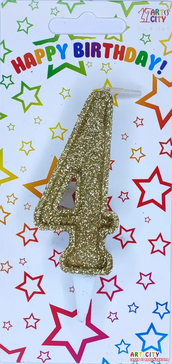 Свічка в золотому глітері 4