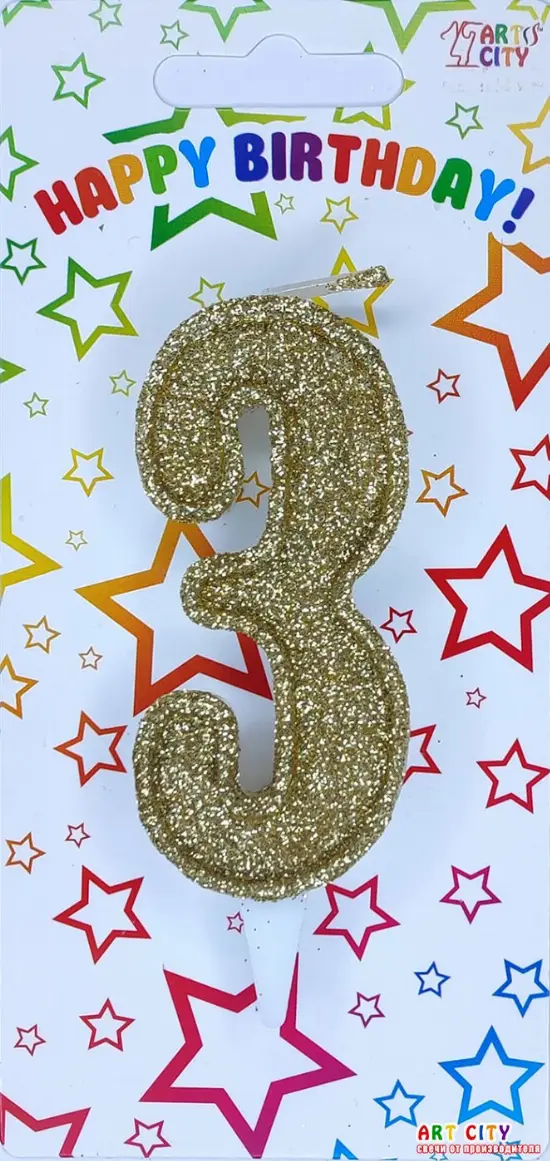 Свічка в золотому глітері 3