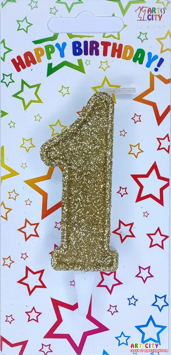 Свічка в золотому глітері 1