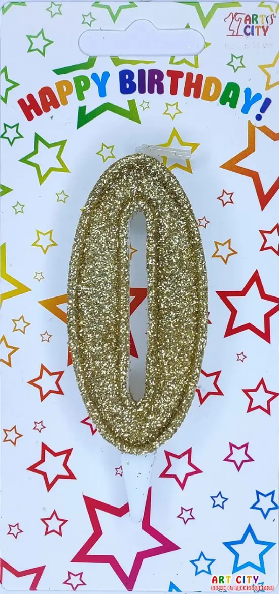 Свічка в золотому глітері 0