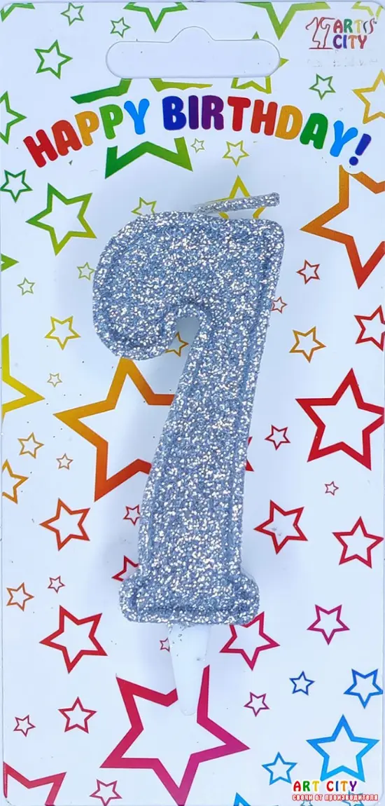 Свічка в срібному глітері 7