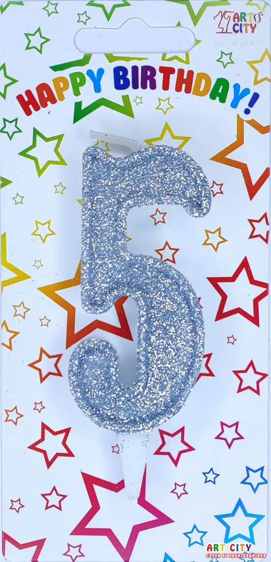 Свічка в срібному глітері 5