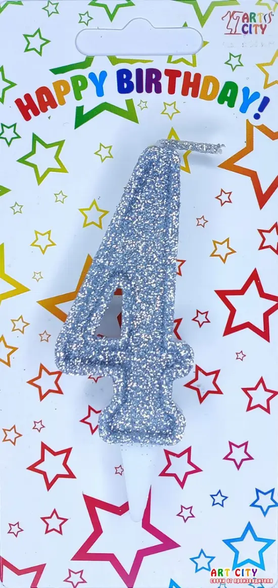 Свічка в срібному глітері 4