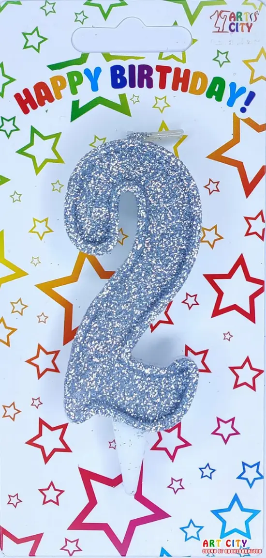 Свічка в срібному глітері 2