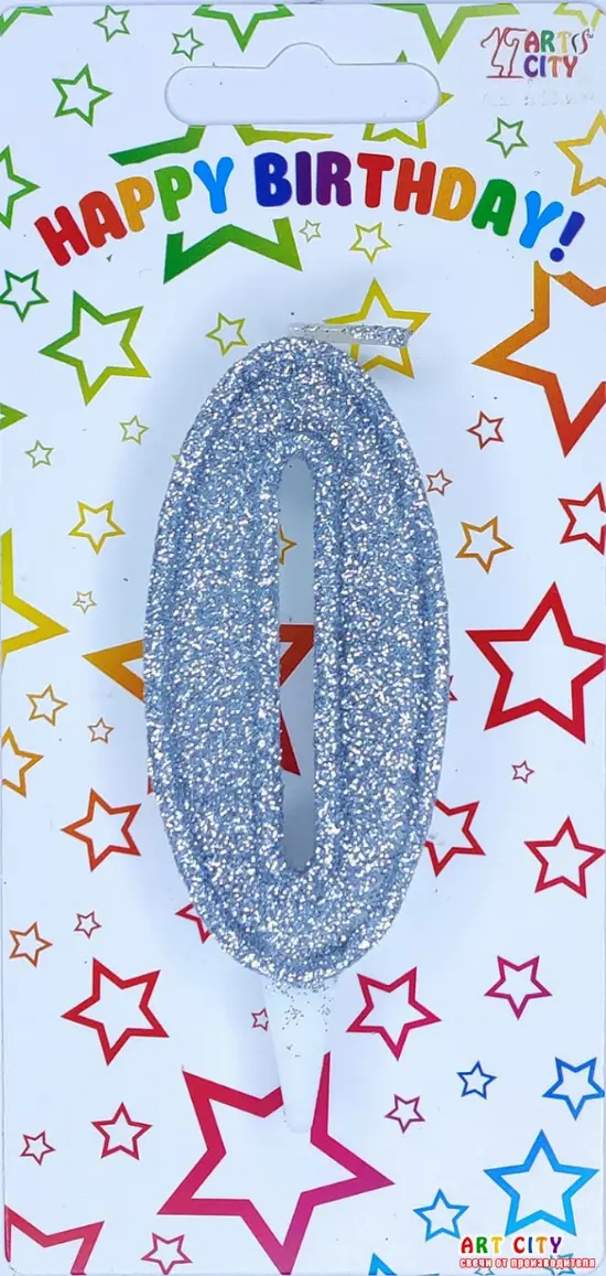 Свічка в срібному глітері 0