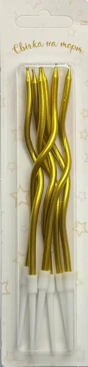 Свічки для торта «Хвилясті» (шампань, 6 шт) — ArtCity