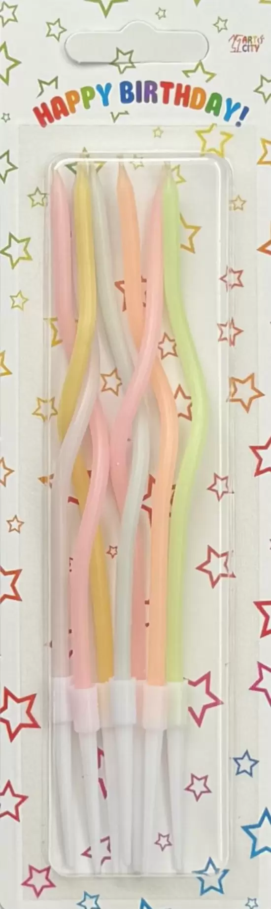 Хвилясті (коктейльні 7 шт) різнокольорові свічки