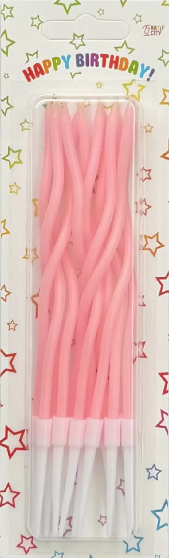 Хвилясті (коктейльні 12 шт) рожеві свічки