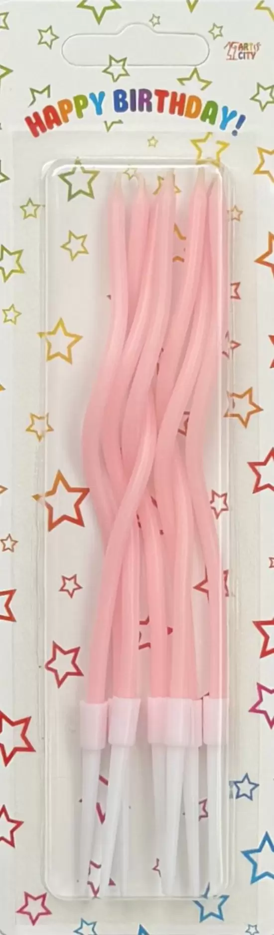 Хвилясті (коктейльні 7 шт) рожеві свічки