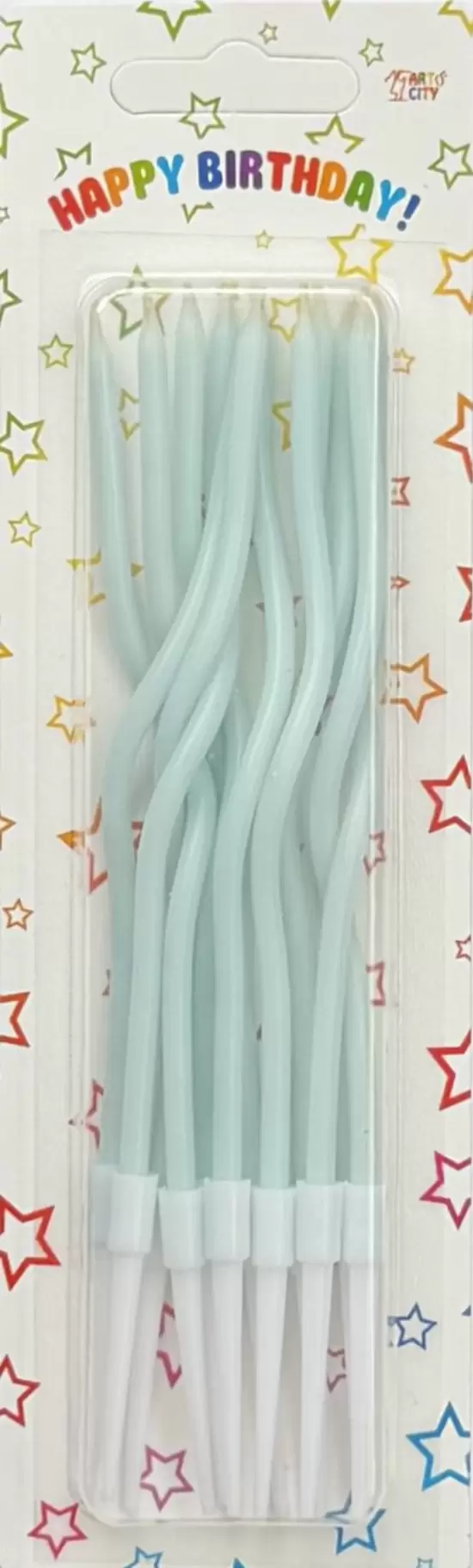 Хвилясті (коктейльні 12 шт) блакитні свічки