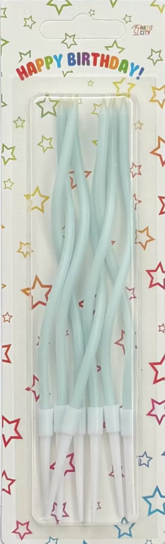 Хвилясті (коктейльні 7 штук) блакитні свічки