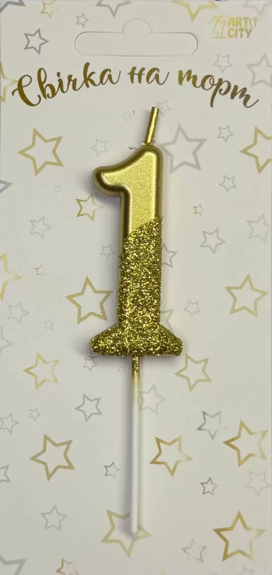 Свічка 1 «Хром золото + глітер»