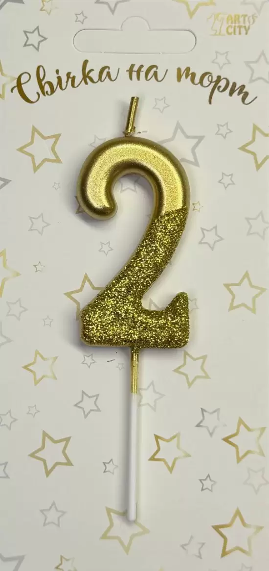 Свічка 2 «Хром золото + глітер»